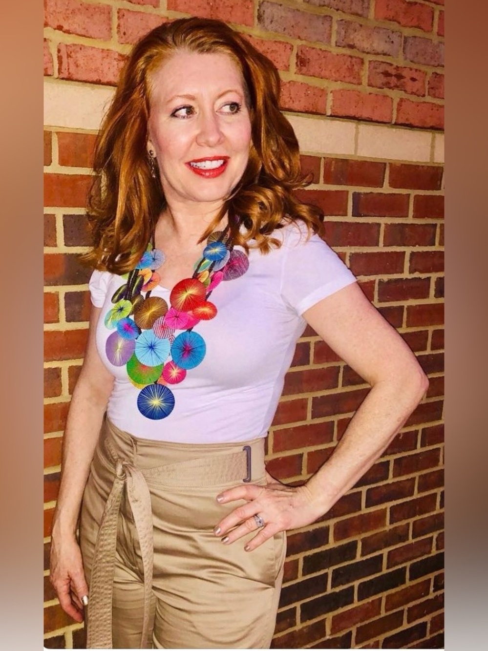 BEYOND THREADS- Fabulous Handmade Multicolor Statement Necklace-LIKE NEW